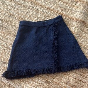 10 Crosby Derek Lam Navy Fringe Mini Skirt